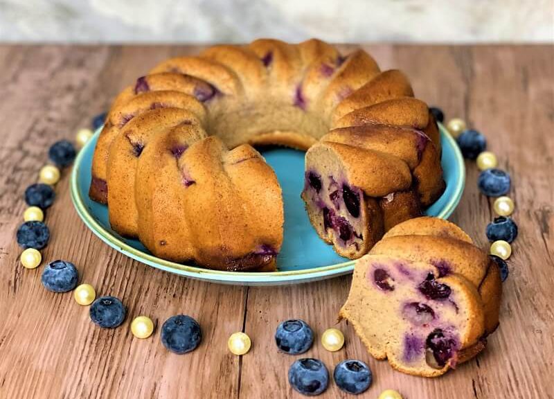 Blaubeeren Zimtkuchen Anschnitt